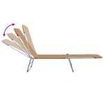 vidaXL Chaises longues pliables lot de 2 Acier et tissu Taupe