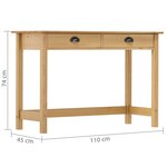 vidaXL Table console Hill Range avec 2 tiroirs 110x45x74 cm Pin solide