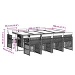 vidaXL Ensemble à manger de jardin et coussins 9 Pièces marron poly rotin