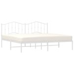 vidaXL Cadre de lit métal sans matelas et tête de lit blanc 193x203 cm