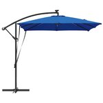 vidaXL Parasol banane à mât déporté Bleu 249 x 249 x 250 cm