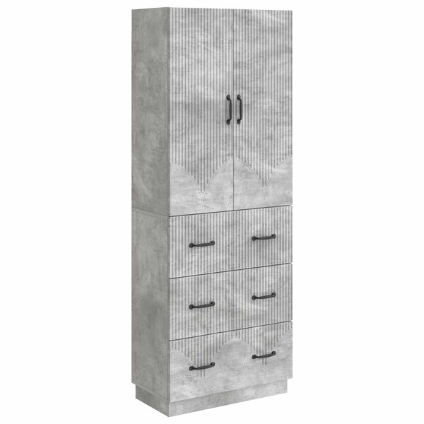 vidaXL Ensemble de Meubles 2 Pièces Gris béton 66 x 34 5 x 87 cm