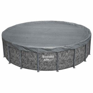 Bestway Couverture de piscine Ø5 49 m Rond Polyester Gris