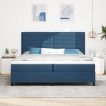 vidaXL Lit à ressorts avec Matelas Bleu 200x200 cm Tissu