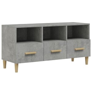 vidaXL Meuble TV gris béton 102x36x50 cm bois d'ingénierie