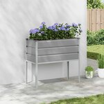 vidaXL Jardinière Gris clair 100 x 45 x 90 cm Acier galvanisé