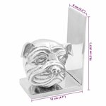 vidaXL Serre-livres 2 Pièces Argent 8 x 12 x 16.5 cm Aluminium