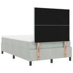 Lit à ressorts vidaXL avec matelas et lumière LED Gris clair 120x190 cm Velours