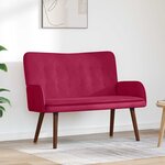 vidaXL Sofa 2 places Bordeaux 115 x 61 x 87 cm Velours (V)