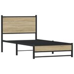 vidaXL Cadre de lit en métal sans matelas chêne sonoma 80x200 cm