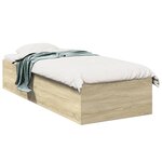 vidaXL Cadre de lit chêne sonoma 90x190 cm bois d'ingénierie