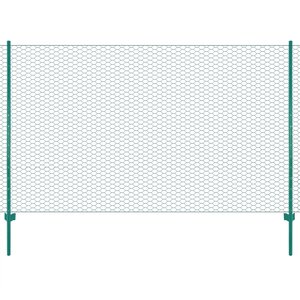 vidaXL Clôture en grillage métallique avec poteaux Acier 25x2 m Vert