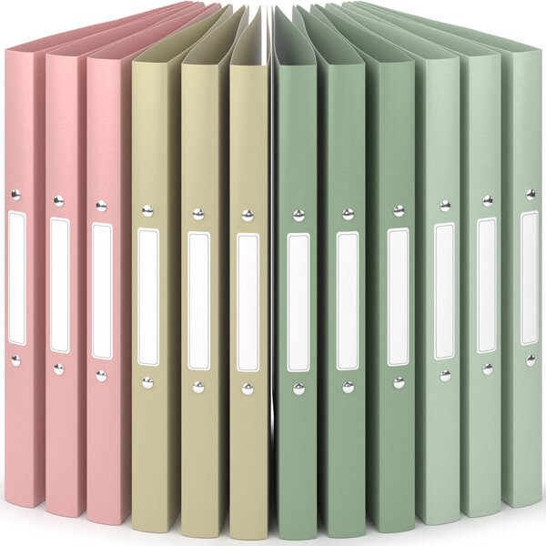 ACROPAQ 12 x Classeur A4 2 Anneaux- Jusqu'à 100 feuilles  Dos de 2 5 cm- Souple et Durable- Résisitants à l'eau- Pastel
