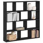 vidaXL Étagère cube murale 12 compartiments noir bois d'ingénierie