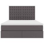 vidaXL Lit avec rangement et LED Gris 140 x 190 cm Cuir synthétique