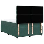 vidaXL Sommier à lattes de lit et matelas Vert foncé 140x190cm Velours