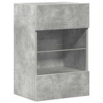 vidaXL Meubles muraux avec lumières LED pour TV 2Pièces gris béton 40x30x60 5 cm