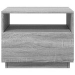vidaXL Table basse avec lumières LED sonoma gris 50x49x40 cm