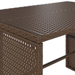 vidaXL Ensemble à manger de jardin 3 Pièces et coussins marron poly rotin