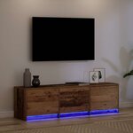 vidaXL Armoire TV avec LEDs avec tiroir Bois Ancien 140 x 34 x 40 cm