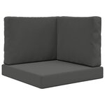 vidaXL Coussin de canapé d'extérieur 3 Pièces Anthracite Polyester