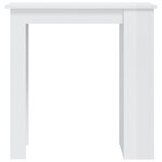 vidaXL Table de bar étagère de rangement Blanc brillant 102x50x103 5cm