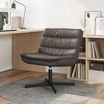 vidaXL Chaise pivotante Marron 63 x 75 x 76 cm PU brillant
