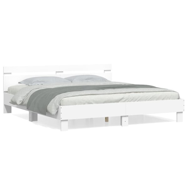 vidaXL Cadre de lit sans matelas blanc 180x200 cm