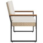 vidaXL Banc extérieur Beige et blanc crème 107 x 61 x 80 cm polyrotin