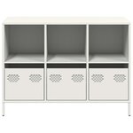 vidaXL Buffet blanc 101 5x39x73 5 cm acier laminé à froid