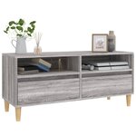 vidaXL Meuble TV sonoma gris 100x34 5x44 5 cm bois d'ingénierie