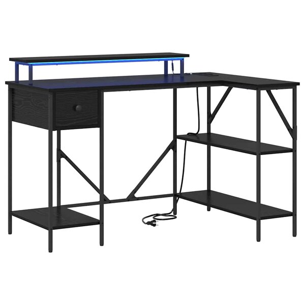 vidaXL Bureau Chêne noir 120 x 79 x 86.5 cm Bois d'ingénierie
