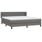 vidaXL Sommier à lattes de lit avec matelas Gris 160x200 cm Similicuir