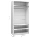 vidaXL Garde-robe Blanc brillant 100x50x200 cm Bois d'ingénierie