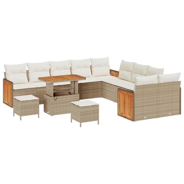 vidaXL Ensemble de canapé de jardin 13 Pièces Beige et crème