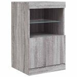 vidaXL Buffet avec lumières LED sonoma gris 41x37x67 cm