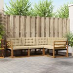 vidaXL Ensemble de canapés d'extérieur 4 pc Naturel et Beige