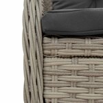 vidaXL Ensemble à manger de jardin et coussins 9 Pièces gris clair rotin
