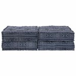 vidaXL Canapé modulaire Géométrique 2 Pièces Indigo 70 x 70 x 36 cm tissu