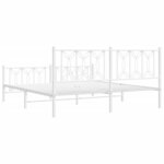 vidaXL Cadre de lit métal avec tête de lit/pied de lit blanc 183x213cm