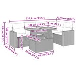 vidaXL Salon de jardin 6 Pièces avec coussins gris résine tressée