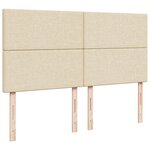 vidaXL Sommier à lattes de lit avec matelas Crème 180x200 cm Tissu