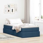 vidaXL Lit avec rangement et matelas Bleu 100 x 200 cm Polyester