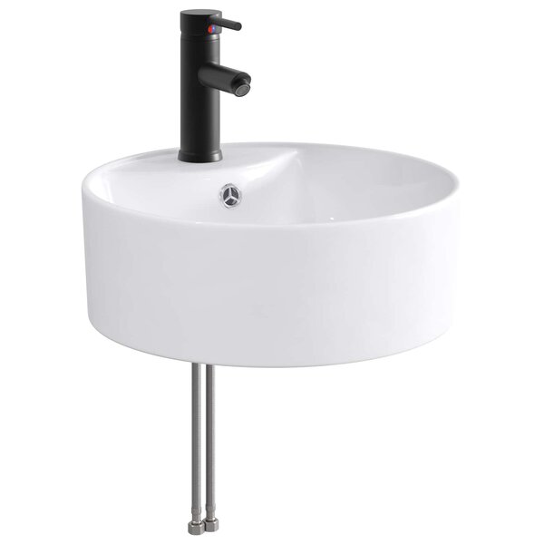 vidaXL Lavabo avec robinet et évacuation Noir Mat 40 5 x 40 5 x 15 cm