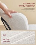 Chaises salle à manger lot de 2 tissu peluche dossier courbé chaises de cuisine rembourrées cader en acier modernes salon coiffeuse blanc 12_0004987