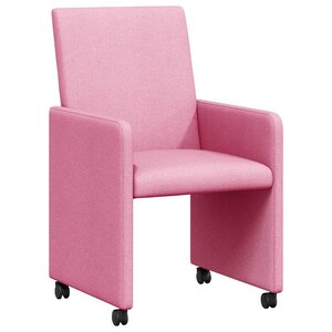 vidaXL Chaises de Salle à Manger avec Roues 2 Pièces Rose 57 x 66 x 94 cm