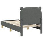 vidaXL Cadre de lit pour tout-petit avec tête de lit Gris foncé tissu