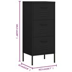 vidaXL Armoire de rangement Noir 42 5x35x101 5 cm Acier
