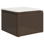 vidaXL Salon de jardin 8 Pièces avec coussins marron résine tressée