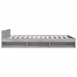 vidaXL Cadre de lit avec tiroirs sans matelas sonoma gris 140x200 cm